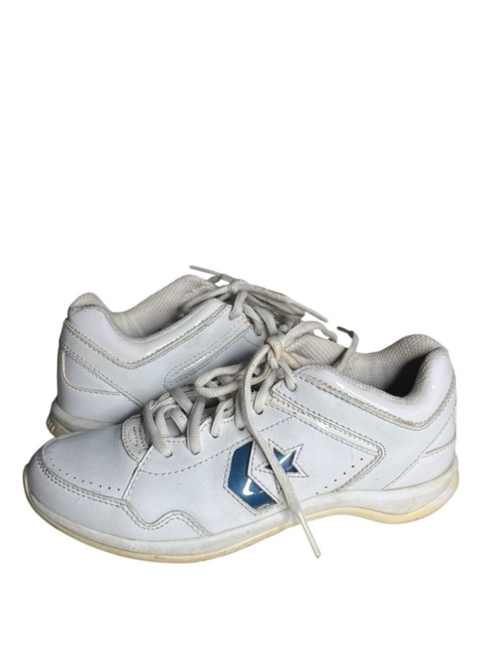 CONVERSE White Sneakers Leather Tennis Cheerleading Shoes Athletic Womens Size 5